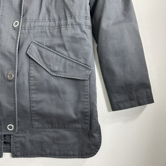 Express Men's Pea Coat Outer Jacket with Hoodie Size Small Gray Utility  - Picture 7 of 12